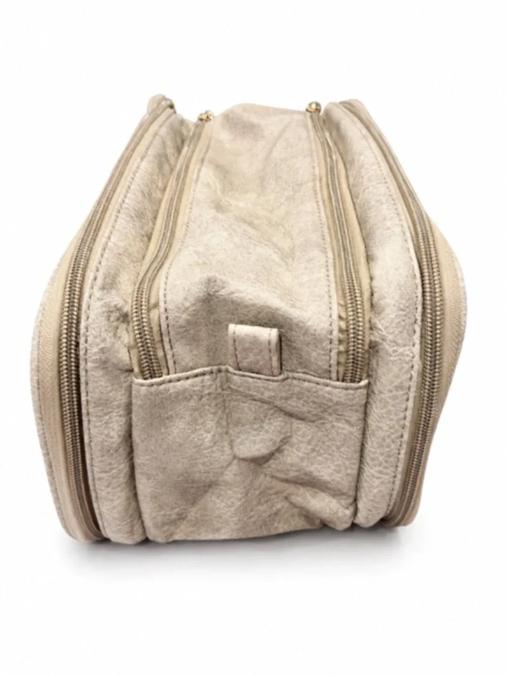 Men's Women's Bathroom Bag Dop Kit Brand New Grey Brown Brown Satinish Inside